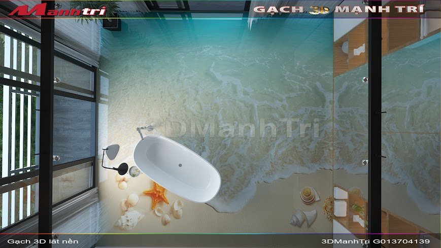 Mẫu thiết kế gạch 3D phòng tắm 2